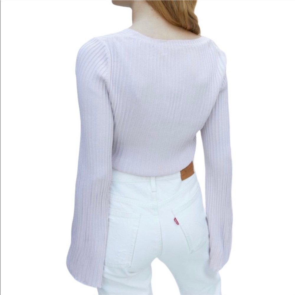 UO Ribbed Ruffle Cardigan BNWT Medium - Picture 4 of 10